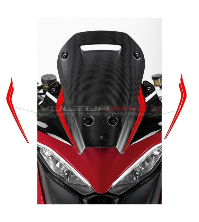 Profili adesivi per plexi originale in carbonio - Ducati Multistrada V4 / V4S / Pikes Peak / Rally
