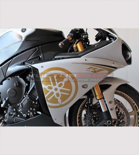 Pegatinas de carenada lateral de oro - Yamaha R1 2009/14