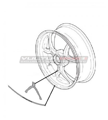 Decalcomanie originali ruota posteriore Ducati Monster 1200S
