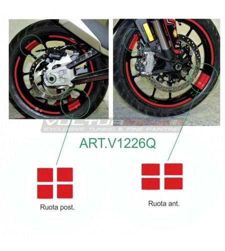 Farbige selbstklebende Rechtecke für Räder - Ducati Multistrada V4 / 950
