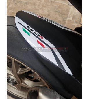 Kit de stickers pour Ducati Multistrada garde-boue arrière - design tricolore base blanche