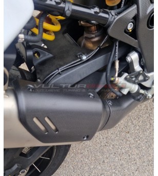 Carbon exhaust manifold heat shield for Ducati DesertX