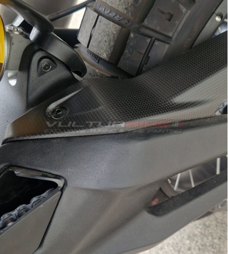 Carbon upper chain guard for Ducati DesertX