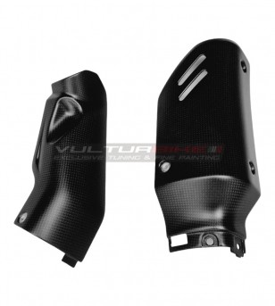 Carbon exhaust manifold heat shield for Ducati DesertX