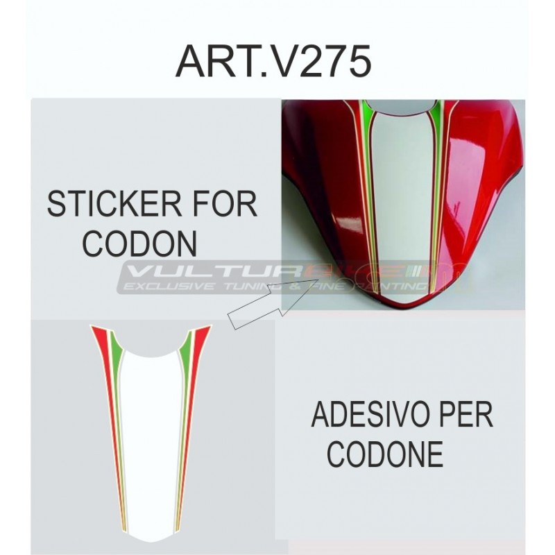 Tail's cover tricolor design stickers  - Ducati Monster 821/1200