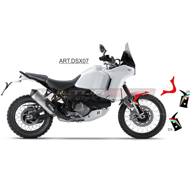 Kit de pegatinas tricolores para guardabarros delantero - Ducati DesertX