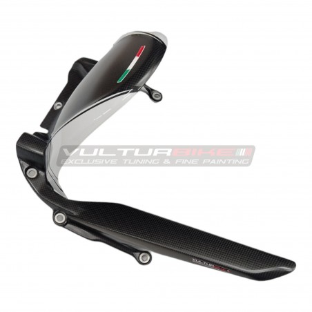 Guardabarros trasero de carbono con protector de cadena - Ducati Multistrada V4 Iceberg White 