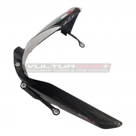 Carbon rear fender with chain guard - Ducati Multistrada V4 Iceberg White 