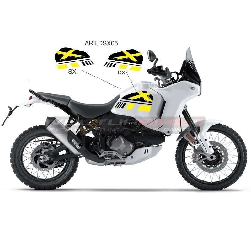 Individuelles gelbes Tankaufkleber-Kit - Ducati DesertX