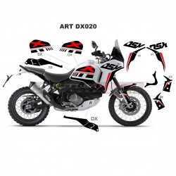 Kit de pegatinas de diseño completo negro rojo - Ducati DesertX