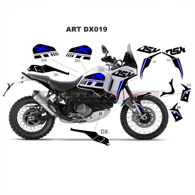 Kit stickers black blue - Ducati DesertX