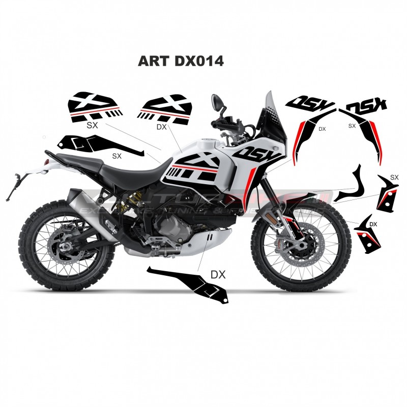 Kit Completo de Pegatinas de Diseño Negro - Ducati DesertX