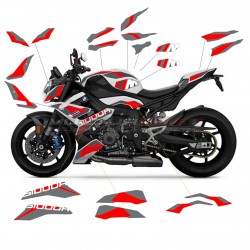 Kit adesivi personalizzati grigio rosso per Bmw S1000R