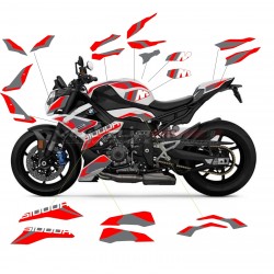 Benutzerdefiniertes rot-graues Aufkleber-Kit für Bmw S1000R