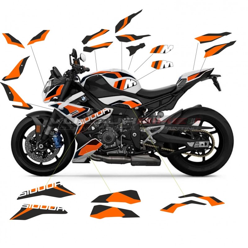 Aufklebersatz schwarz orange für Bmw S1000R