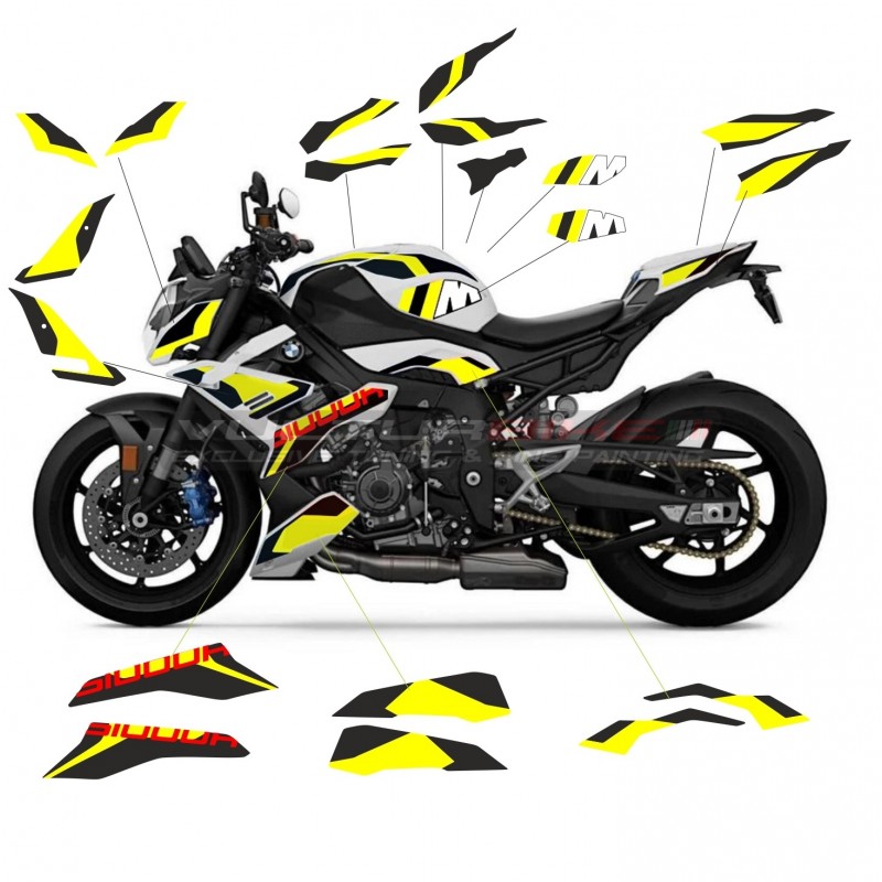 Benutzerdefiniertes gelb-schwarzes Aufkleber-Kit für Bmw S1000R