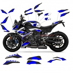 Custom sticker kit black blue for Bmw S1000R