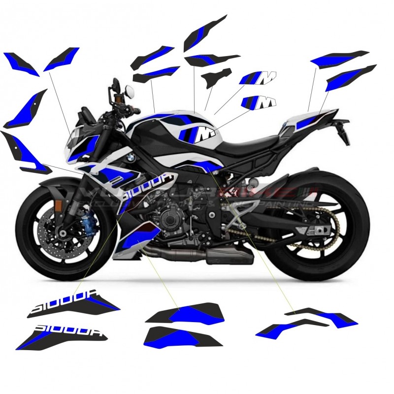 Custom sticker kit black blue for Bmw S1000R