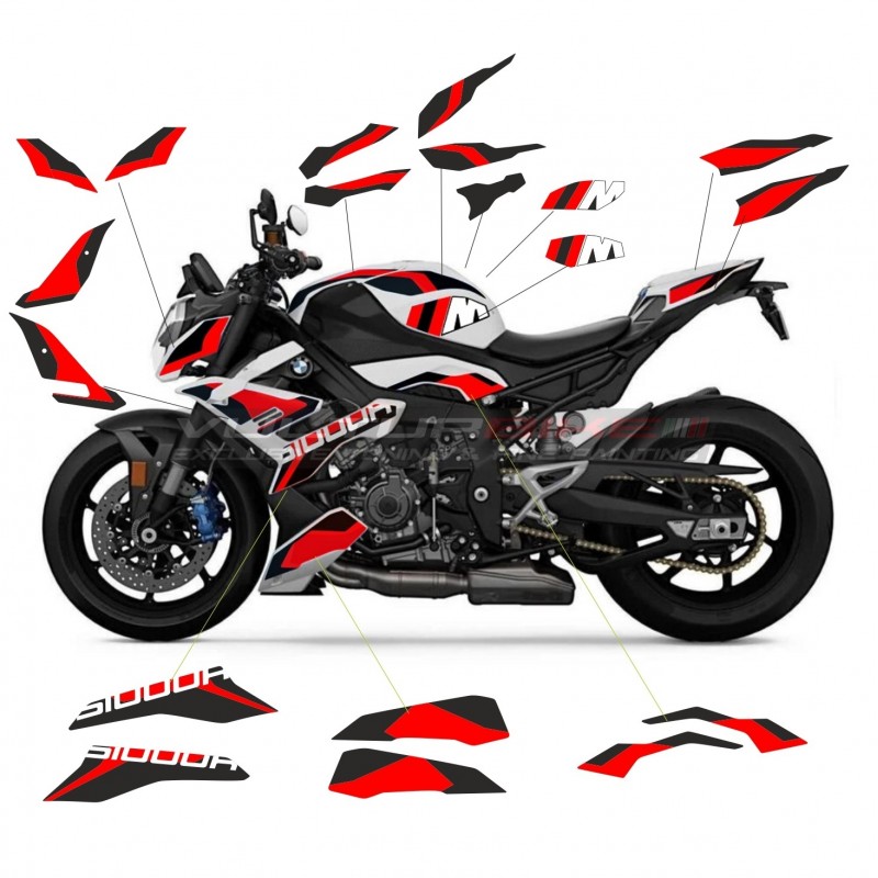 Kit autocollant personnalisé rouge noir pour Bmw S1000R