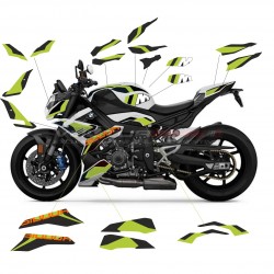 Kit adesivi personalizzati verde lime e nero per Bmw S1000R