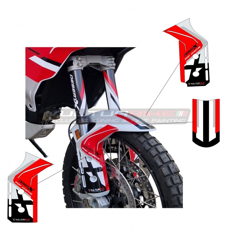 Sport adventure fender design decals - Ducati DesertX
