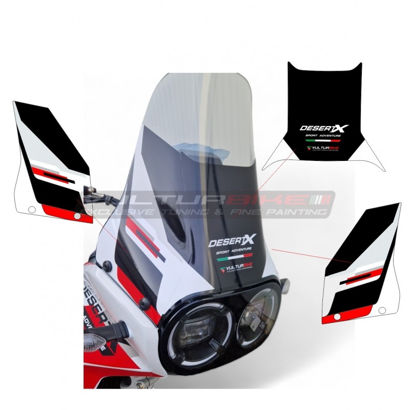 Kit de calcomanías para parabrisas Plexi - Ducati DesertX