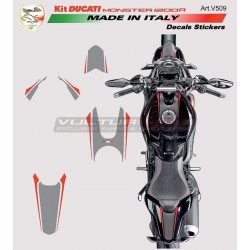 Kit de adhesivo grafito/rojo - Ducati Monster 1200R 2017