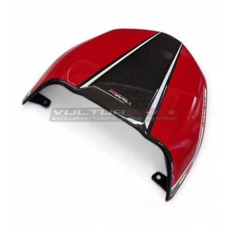 Custom Carbon Sitzbezug "ROT / CARBON" - Ducati Diavel V4