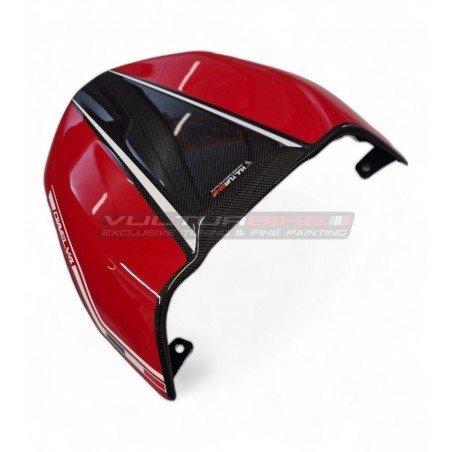 Housse de selle carbone sur mesure « RED / CARBON » - Ducati Diavel V4