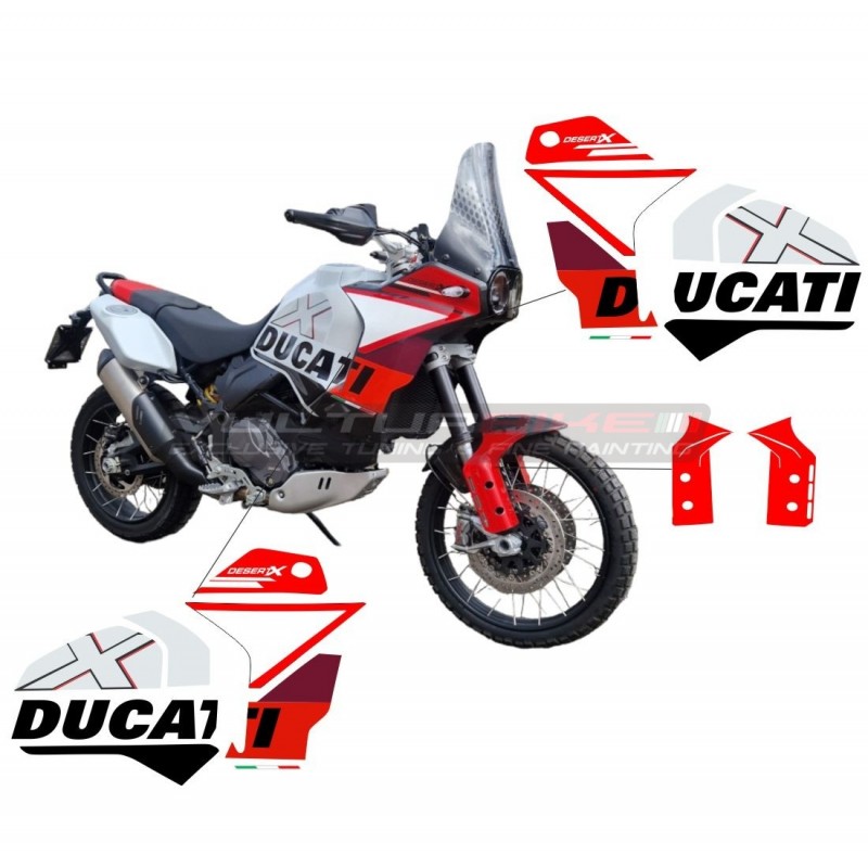Set decalcomanie personalizzate design Rally per Ducati Desertx