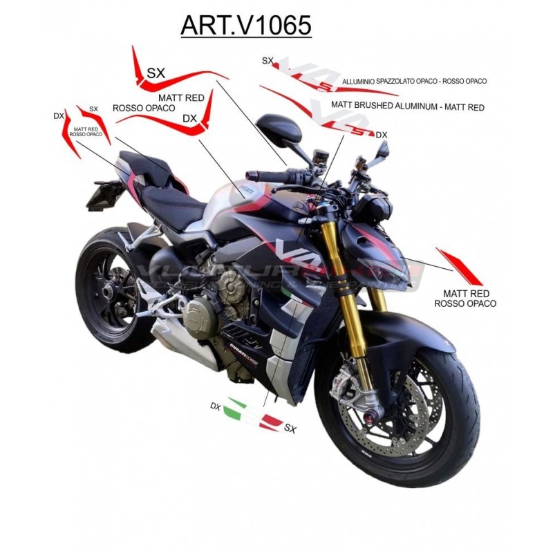Kit adesivi completo design opaco - Ducati Streetfighter V4 / V4S
