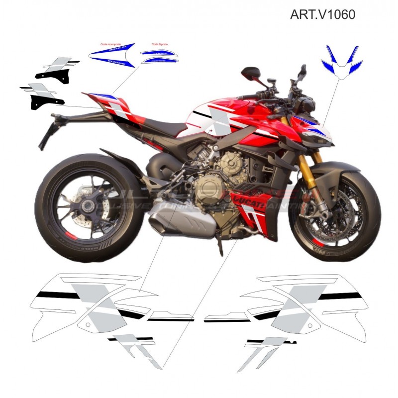 Kompletter Aufklebersatz Design S CORSE - Ducati Streetfighter V4 2023 / 2024