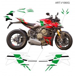 Kit autocollant complet design S CORSE vert - Ducati Streetfighter V4 2023 / 2024