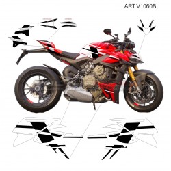 Kompletter Aufklebersatz Design S CORSE schwarz - Ducati Streetfighter V4 2023 / 2024