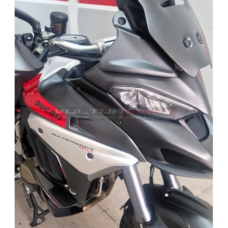 Carbon tank tip for Ducati Multistrada V4 Rally BRUSHED ALUMINIUM version
