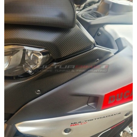 Carbon tank tip for Ducati Multistrada V4 Rally BRUSHED ALUMINIUM version