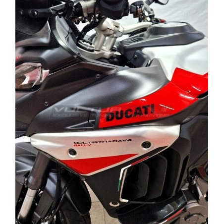 Embout de réservoir en carbone pour Ducati Multistrada version V4 Rally en ALUMINIUM BROSSÉ