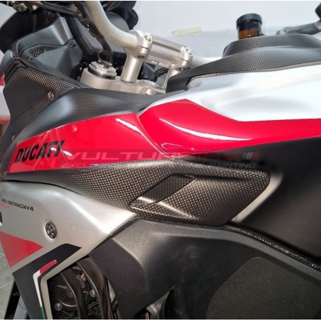 Punta del depósito de carbono para Ducati Multistrada V4 Rally versión ALUMINIO CEPILLADO