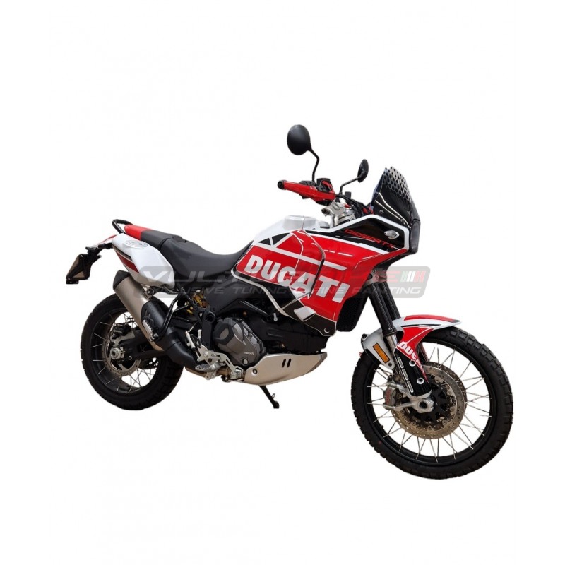 Kompletter Satz Sportdesign-Aufkleber schwarz rot - Ducati DesertX