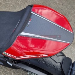 Housse de selle carbone sur mesure « RED / CARBON » - Ducati Diavel V4