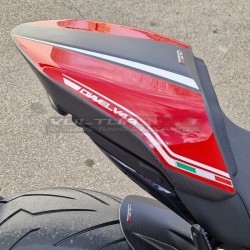 Housse de selle carbone sur mesure « RED / CARBON » - Ducati Diavel V4