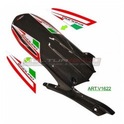 Kit adesivi per parafango posteriore design tricolore base rossa - Ducati Multistrada