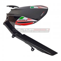 Kit adesivi per parafango posteriore design tricolore base rossa - Ducati Multistrada