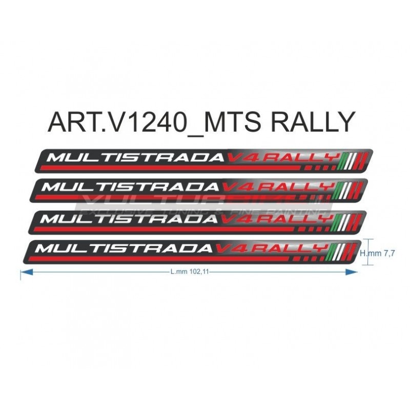 4 pegatinas universales de resina 3D - Ducati Multistrada V4 Rally