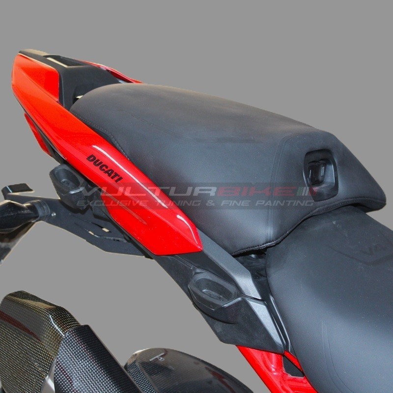 Brushed aluminium effect carbon tank cover - Ducati Panigale