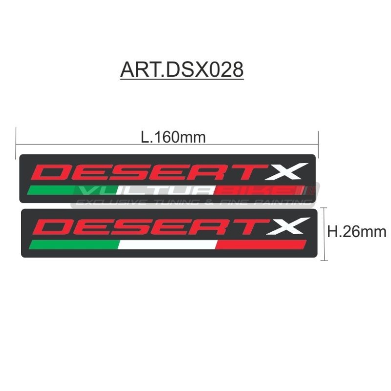 Escudos rojo-negro con tricolor - Ducati DesertX