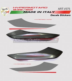 Pegatinas laterales traseras de grafito/rojo - Ducati Hypermotard 821/939