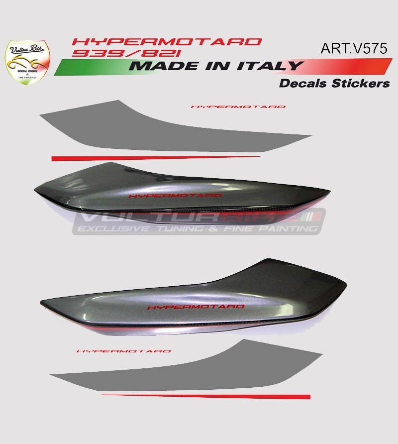 Adesivi fianchetti posteriori graphite/rosso - Ducati Hypermotard 821/939