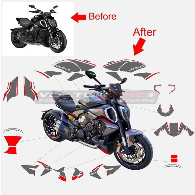 Kit adesivi completo design inedito - Ducati Diavel V4