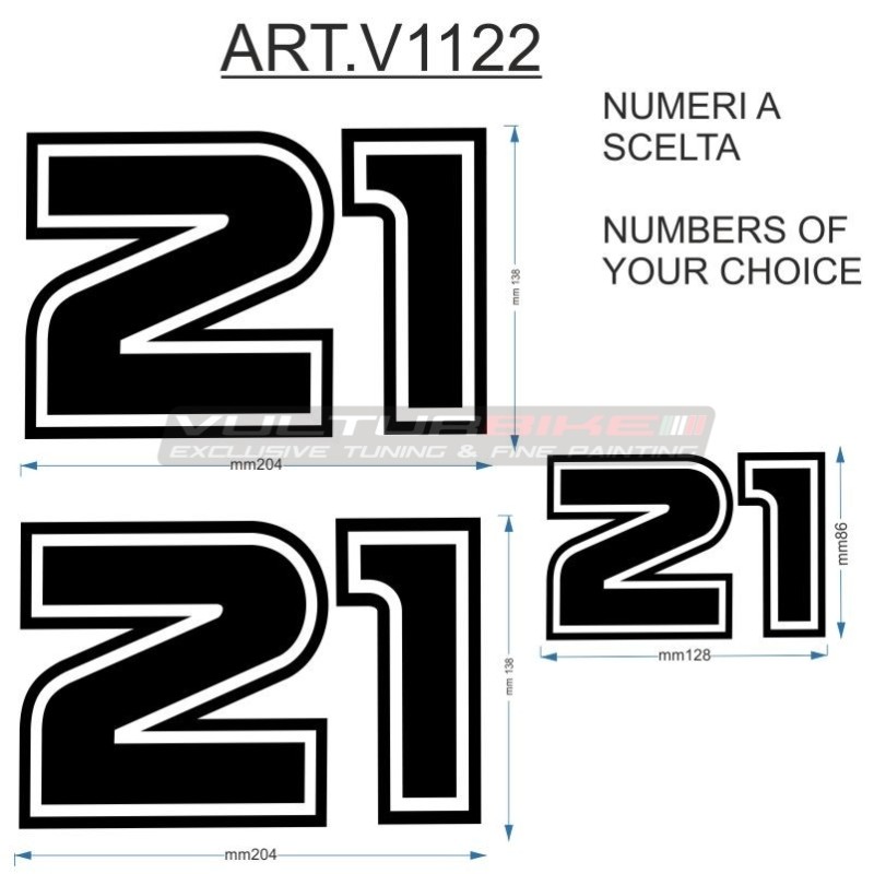 3 Numbers Sticker Set - All Motorcycle Models